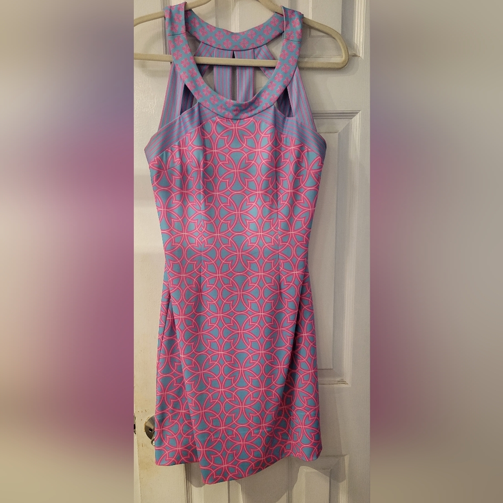 Gretchen Scott Designs Isosceles Dress in Blue and Pink